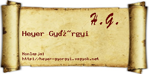 Heyer Györgyi névjegykártya